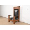 Antique Mission Oak Arts & Crafts Monumental Throne Chair, Circa 1900