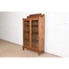 Antique Victorian Carved Oak Glass Front Bookcase, Circa 1890 - Image 3