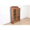 Antique Victorian Carved Oak Glass Front Bookcase, Circa 1890 - Image 4