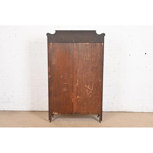Antique Victorian Carved Oak Glass Front Bookcase, Circa 1890 - Image 11