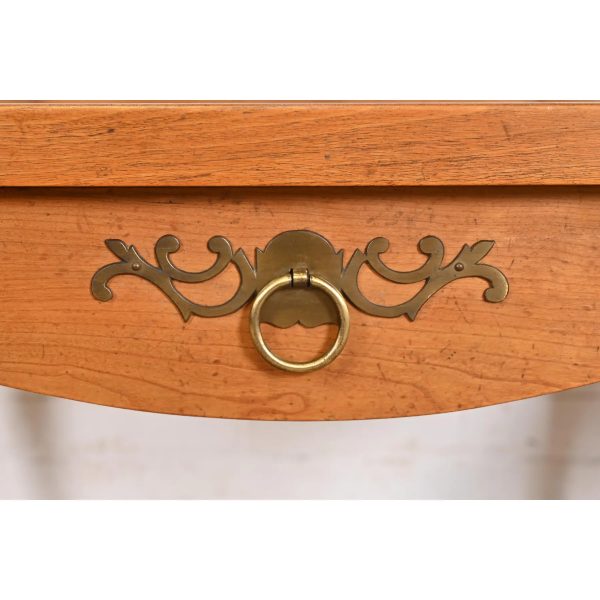Baker Furniture French Provincial Louis XV Carved Cherry and Burl Wood Tea Tables or End Tables, Pair - Image 8