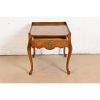 Baker Furniture French Provincial Louis XV Carved Oak and Burl Wood Tea Table or Occasional Side Table, Circa 1960s - Image 5