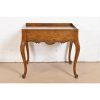 Baker Furniture French Provincial Louis XV Carved Oak and Burl Wood Tea Table or Occasional Side Table, Circa 1960s - Image 10