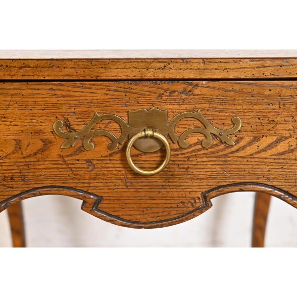 Baker Furniture French Provincial Louis XV Carved Oak and Burl Wood Tea Table or Occasional Side Table, Circa 1960s - Image 7