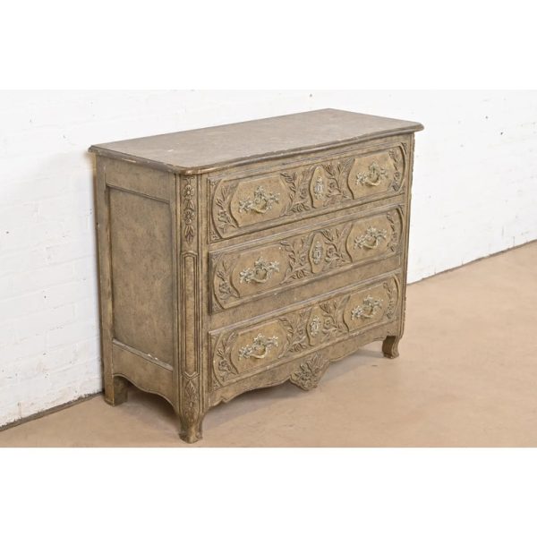 Baker Furniture French Provincial Louis XV Lacquered Commode or Chest of Drawers - Image 4