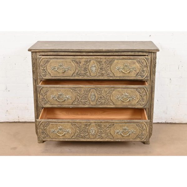 Baker Furniture French Provincial Louis XV Lacquered Commode or Chest of Drawers - Image 5