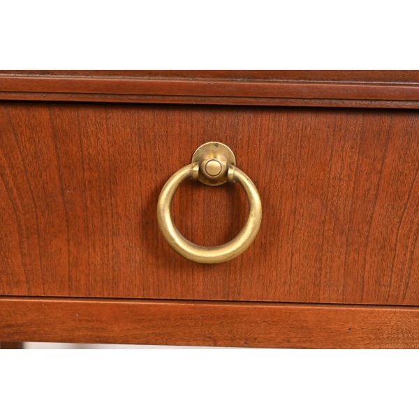Baker Furniture French Regency Louis XVI Carved Cherry and Burl Wood Tea Tables, Newly Refinished - Image 7