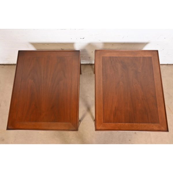 Baker Furniture French Regency Louis XVI Carved Cherry and Burl Wood Tea Tables, Newly Refinished - Image 9