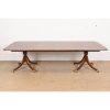 Baker Furniture Historic Charleston Georgian Banded Mahogany Double Pedestal Extension Dining Table, Newly Refinished - Image 3