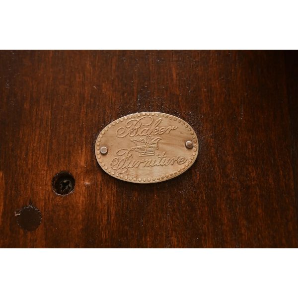 Baker Furniture Historic Charleston Georgian Banded Mahogany Double Pedestal Extension Dining Table, Newly Refinished - Image 11