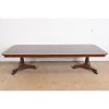 Baker Furniture Regency Banded Mahogany Double Pedestal Extension Dining Table, Newly Refinished - Image 2