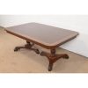 Baker Furniture Regency Banded Mahogany Double Pedestal Extension Dining Table, Newly Refinished - Image 7