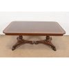 Baker Furniture Regency Banded Mahogany Double Pedestal Extension Dining Table, Newly Refinished - Image 6