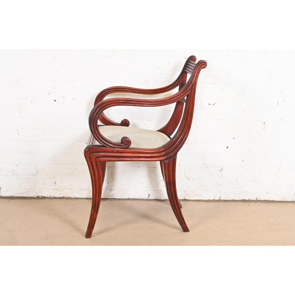 Baker Furniture Regency Carved Mahogany Arm Chair or Side Chair - Image 10