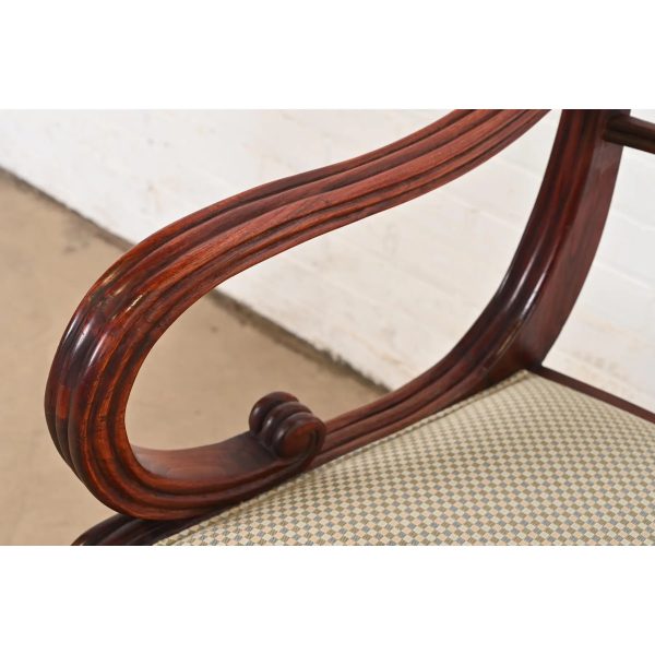 Baker Furniture Regency Carved Mahogany Arm Chair or Side Chair - Image 8