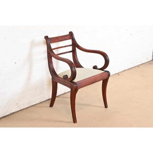 Baker Furniture Regency Carved Mahogany Arm Chair or Side Chair - Image 4
