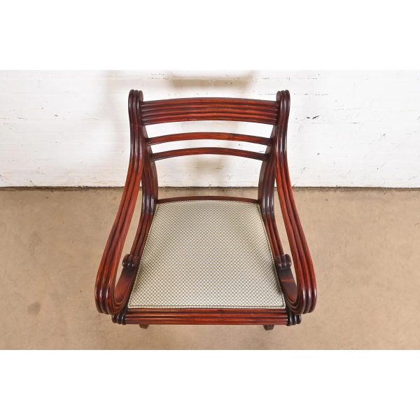 Baker Furniture Regency Carved Mahogany Arm Chair or Side Chair - Image 5