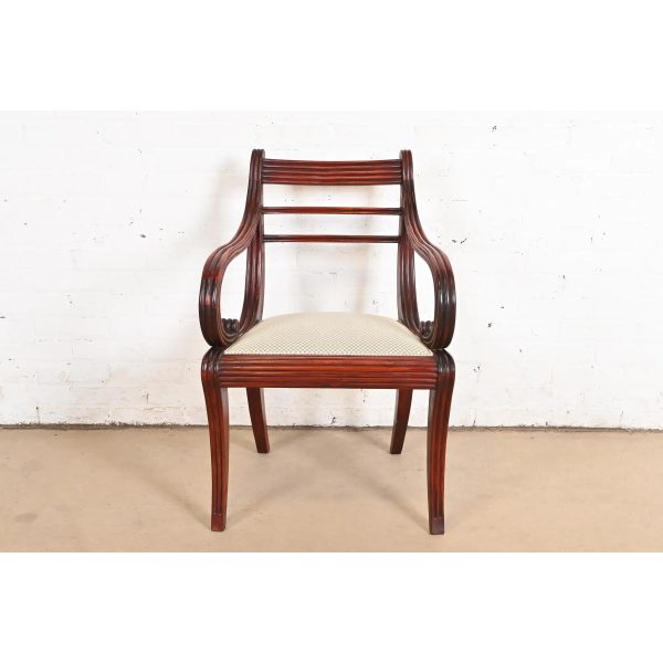 Baker Furniture Regency Carved Mahogany Arm Chair or Side Chair - Image 3