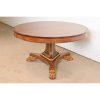 Baker Furniture Regency Paw Foot Pedestal Extension Dining Table, Newly Refinished