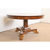 Baker Furniture Regency Paw Foot Pedestal Extension Dining Table, Newly Refinished - Image 4