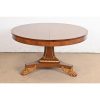 Baker Furniture Regency Paw Foot Pedestal Extension Dining Table, Newly Refinished - Image 2