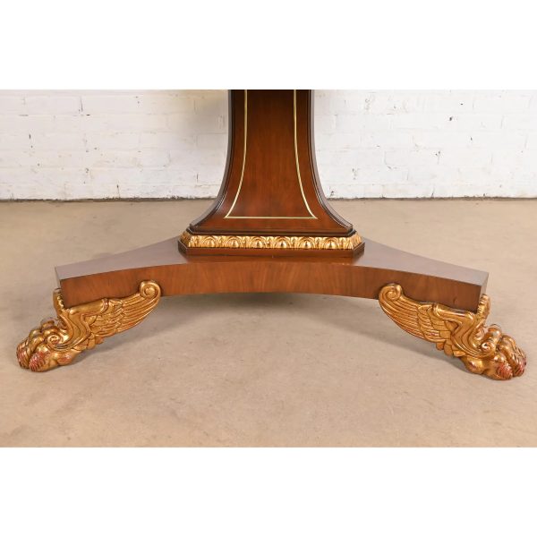 Baker Furniture Regency Paw Foot Pedestal Extension Dining Table, Newly Refinished - Image 10