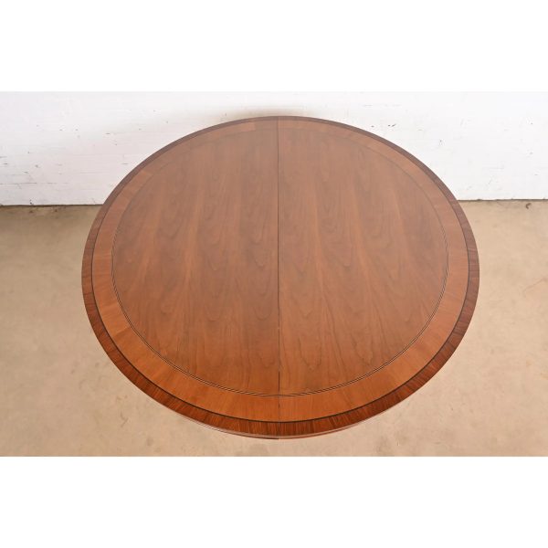 Baker Furniture Regency Paw Foot Pedestal Extension Dining Table, Newly Refinished - Image 5