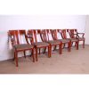 Baker Furniture Solid Cherry Wood Regency Dining Chairs - Set of 6 - Image 4