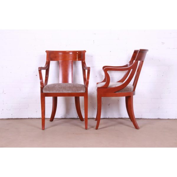 Baker Furniture Solid Cherry Wood Regency Dining Chairs - Set of 6 - Image 6