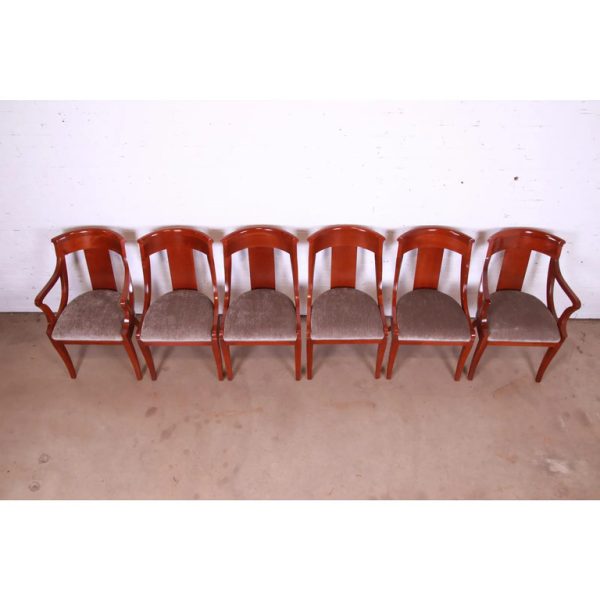 Baker Furniture Solid Cherry Wood Regency Dining Chairs - Set of 6 - Image 5