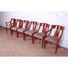 Baker Furniture Solid Cherry Wood Regency Dining Chairs - Set of 6 - Image 3