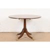 Baker Furniture Style Georgian Banded Mahogany Pedestal Flip Top Dining or Breakfast Table, Newly Refinished - Image 8