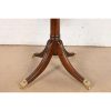 Baker Furniture Style Georgian Banded Mahogany Pedestal Flip Top Dining or Breakfast Table, Newly Refinished - Image 7