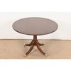 Baker Furniture Style Georgian Banded Mahogany Pedestal Flip Top Dining or Breakfast Table, Newly Refinished