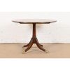 Baker Furniture Style Georgian Banded Mahogany Pedestal Flip Top Dining or Breakfast Table, Newly Refinished - Image 2
