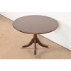 Baker Furniture Style Georgian Banded Mahogany Pedestal Flip Top Dining or Breakfast Table, Newly Refinished - Image 3