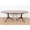 Baker Furniture Style Georgian Mahogany Double Pedestal Extension Dining Table, Newly Refinished - Image 7