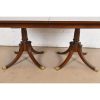 Baker Furniture Style Georgian Mahogany Double Pedestal Extension Dining Table, Newly Refinished - Image 5