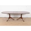Baker Furniture Style Georgian Mahogany Double Pedestal Extension Dining Table, Newly Refinished - Image 3