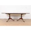 Baker Furniture Style Georgian Mahogany Double Pedestal Extension Dining Table, Newly Refinished - Image 2