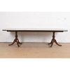 Baker Furniture Style Georgian Mahogany Double Pedestal Extension Dining Table, Newly Refinished - Image 3
