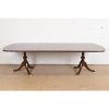 Baker Furniture Style Georgian Mahogany Double Pedestal Extension Dining Table, Newly Refinished - Image 2