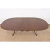 Baker Furniture Style Georgian Mahogany Double Pedestal Extension Dining Table, Newly Refinished - Image 5