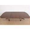 Baker Furniture Style Georgian Mahogany Double Pedestal Extension Dining Table, Newly Refinished - Image 5
