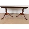 Baker Furniture Style Georgian Mahogany Double Pedestal Extension Dining Table, Newly Refinished - Image 11