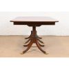 Baker Furniture Style Georgian Mahogany Double Pedestal Extension Dining Table, Newly Refinished - Image 11