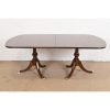 Baker Furniture Style Georgian Mahogany Double Pedestal Extension Dining Table, Newly Refinished - Image 7