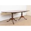 Baker Furniture Style Georgian Mahogany Double Pedestal Extension Dining Table, Newly Refinished - Image 4