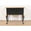 Baker Furniture Style Queen Anne Chinoiserie Hand Painted Black Lacquered and Gold Gilt Dressing Table or Entry Table - Image 11