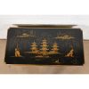 Baker Furniture Style Queen Anne Chinoiserie Hand Painted Black Lacquered and Gold Gilt Dressing Table or Entry Table - Image 9